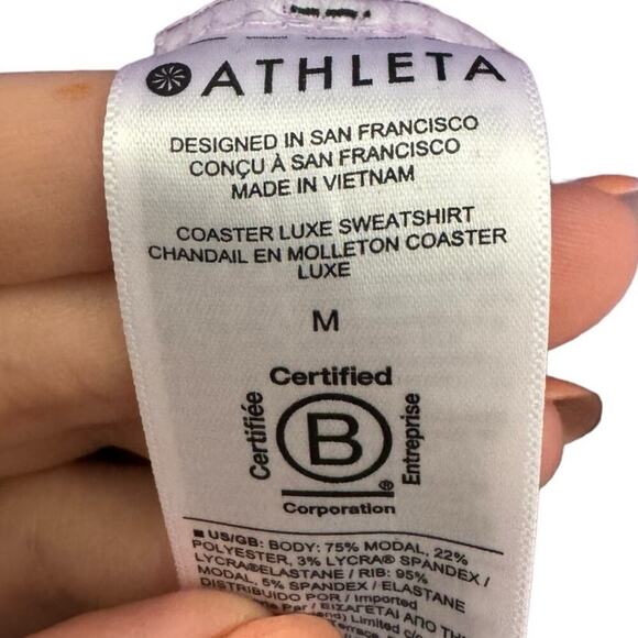 Athleta Coaster Luxe Sweatshirt Crewneck Pullover Relaxed Fit Purple Size Medium - Picture 8 of 10
